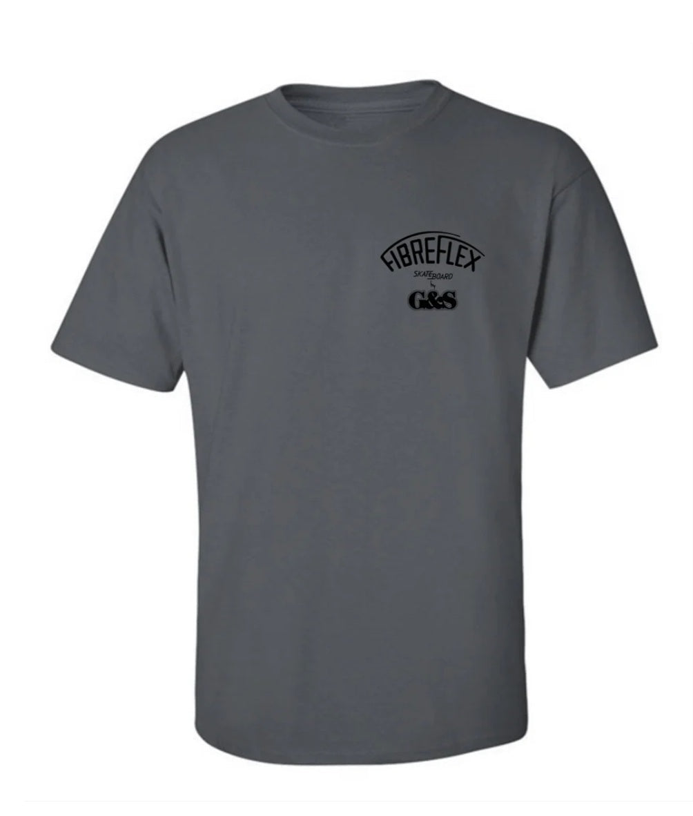 XL G&S Gordon and Smith FIBREFLEX T-Shirt in Charcoal - Perfect for Surfing, Skateboarding & Casual Streetwear