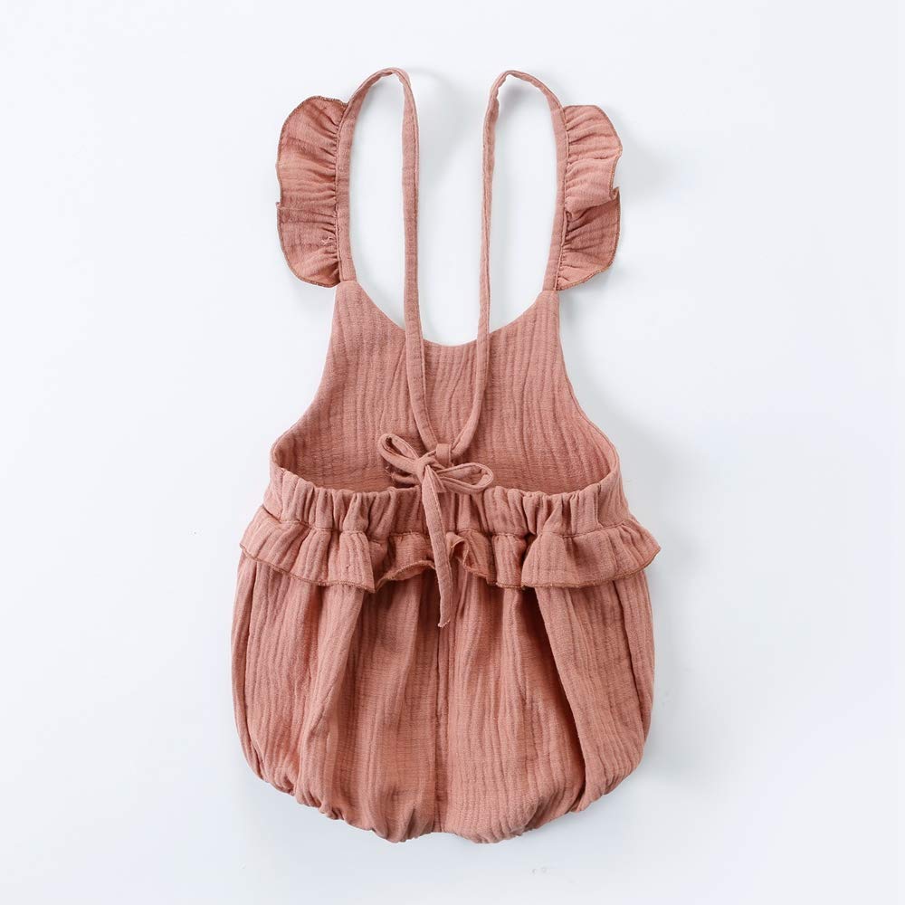 Arbag Baby Girls Romper - Ruffle Cotton Jumpsuit for Spring & Summer | Soft & Comfortable Backcross Design | Perfect for Playdates, Outings & Photo Shoots