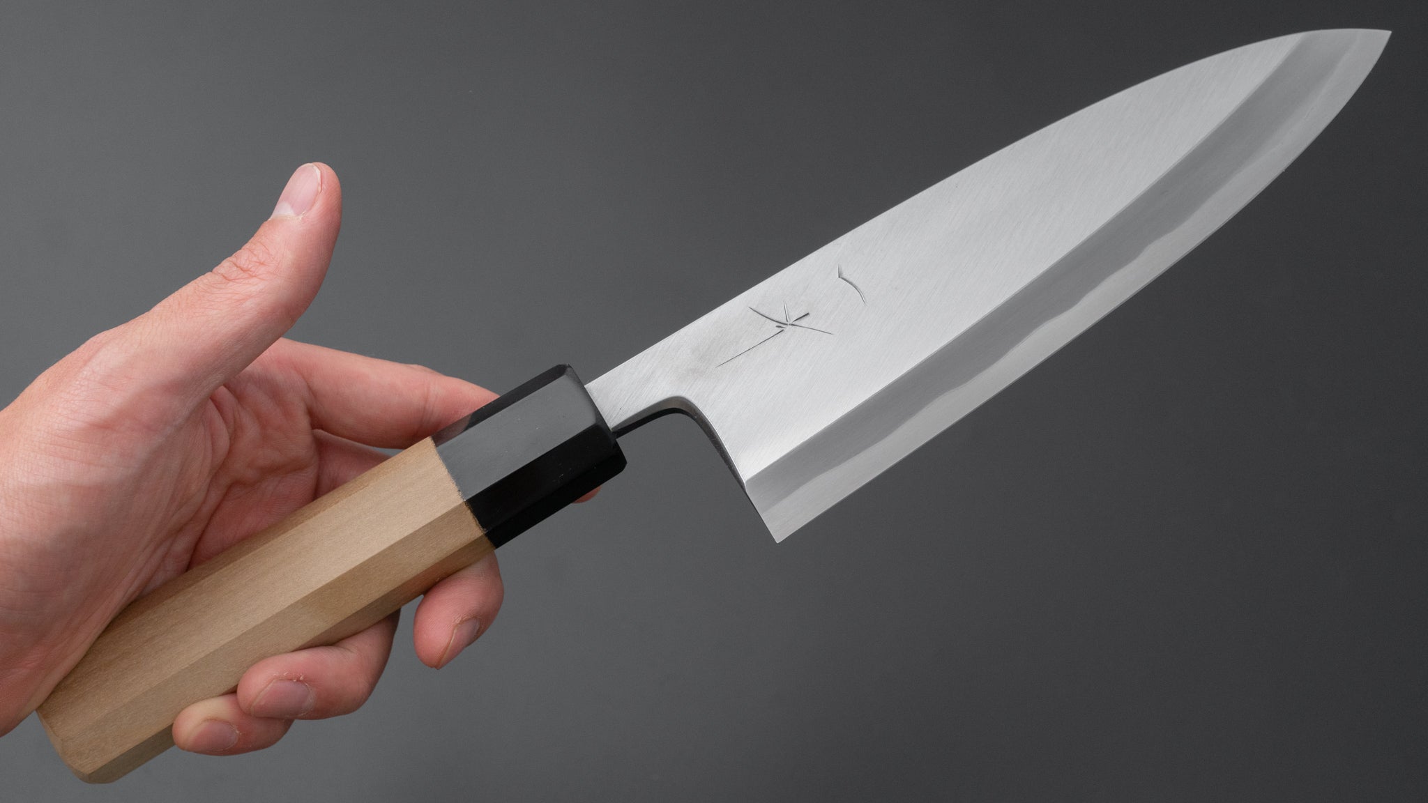 Hitohira Togashi Blue #2 Deba 180mm Japanese Chef Knife with Ho Wood Handle & Saya - Perfect for Sushi, Filleting Fish, and Precision Cutting in Professional Kitchens
