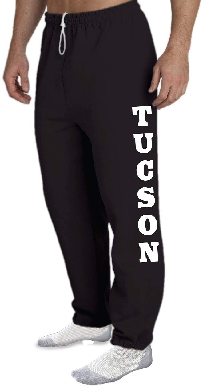 STUFF WITH ATTITUDE Tucson Open Bottom Black Sweatpants for Men - Comfortable Lounge Pants for Casual Wear, Gym, and Relaxing at Home