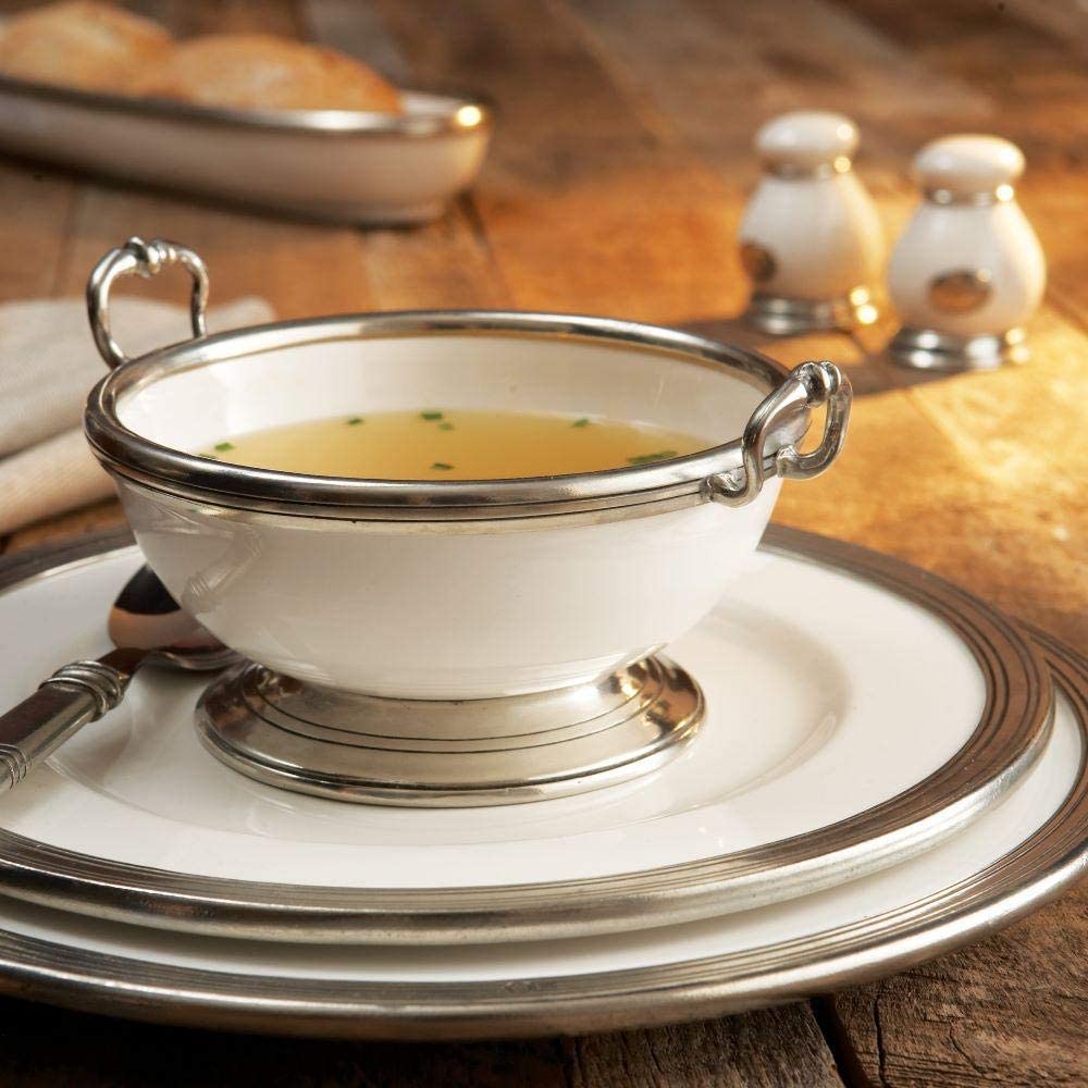 Arte Italica Tuscan White Oval Serving Dish - Small Ceramic Appetizer Plate for Italian Cuisine, Hors d'Oeuvres & Entertaining