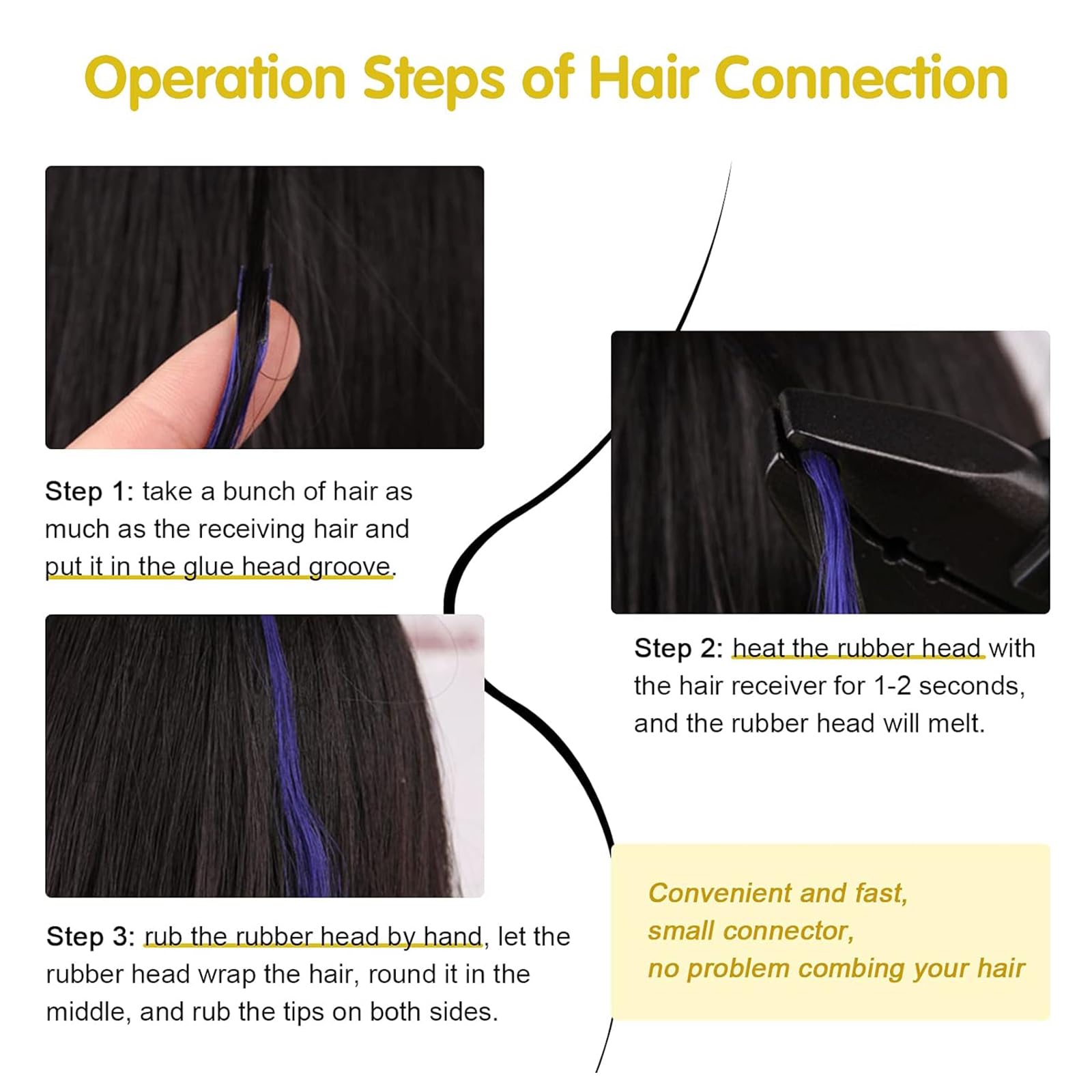 Professional Keratin Tip Hair Extensions Machine - Real Human Hair Fusion Tool with Fast Heat-up Connector Wand for Salon & Home Use | Perfect for Women's Fashion Styling & Hair Bonding