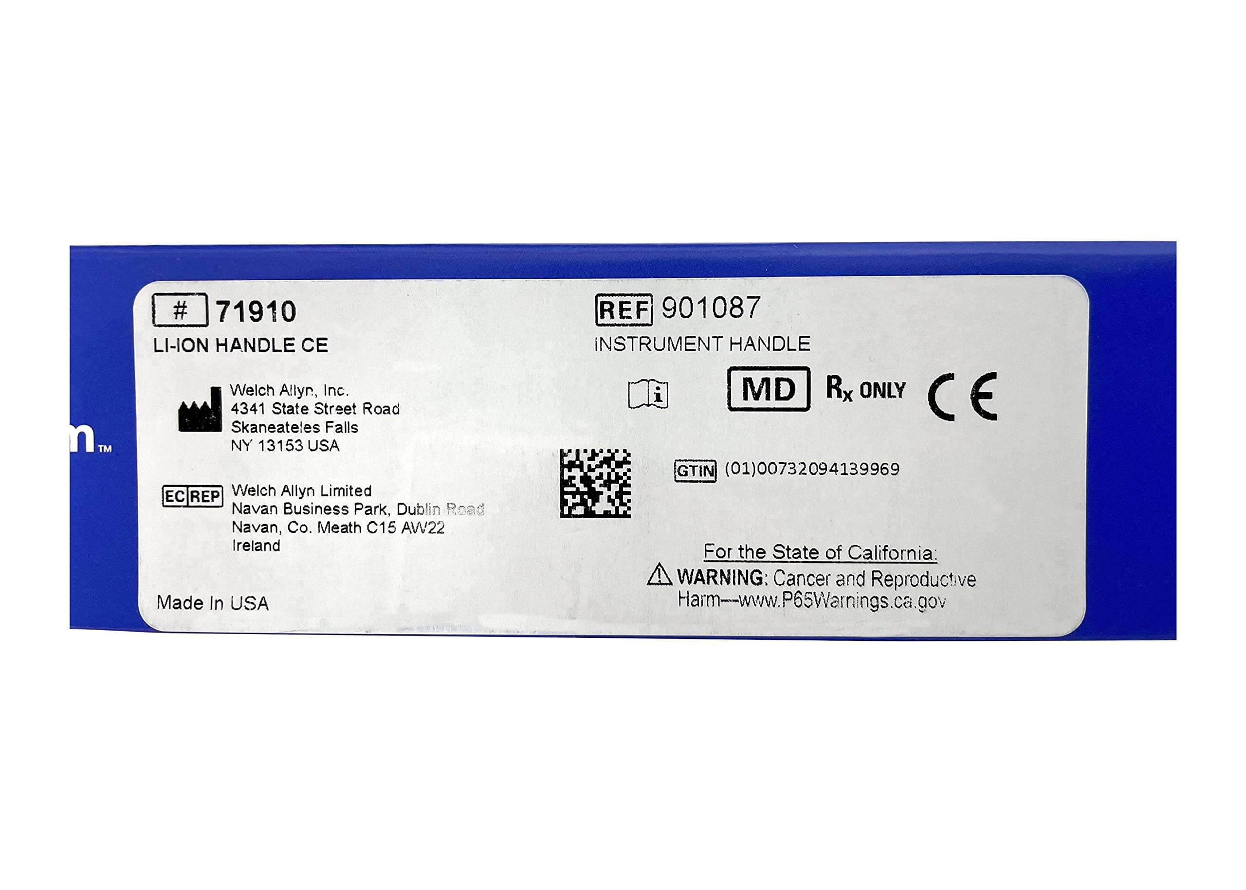 Welch Allyn 71910 Lithium Ion Battery Handle - Compatible with Universal Desk Charger | Perfect for Medical Equipment & Diagnostic Devices