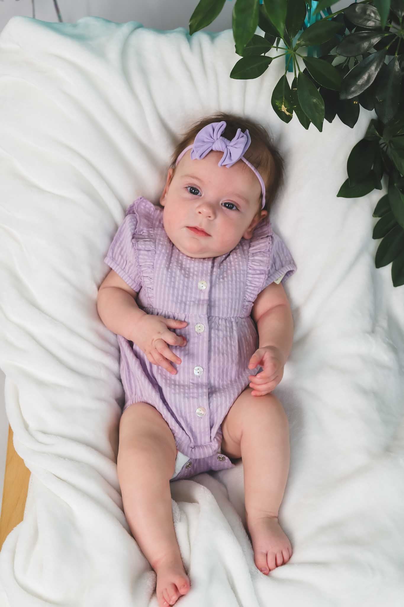 Lilac Ruffle Bubble Dress for Baby Girls | Soft & Comfortable Floral Outfit | Perfect for Birthday Parties, Photo Shoots & Special Occasions
