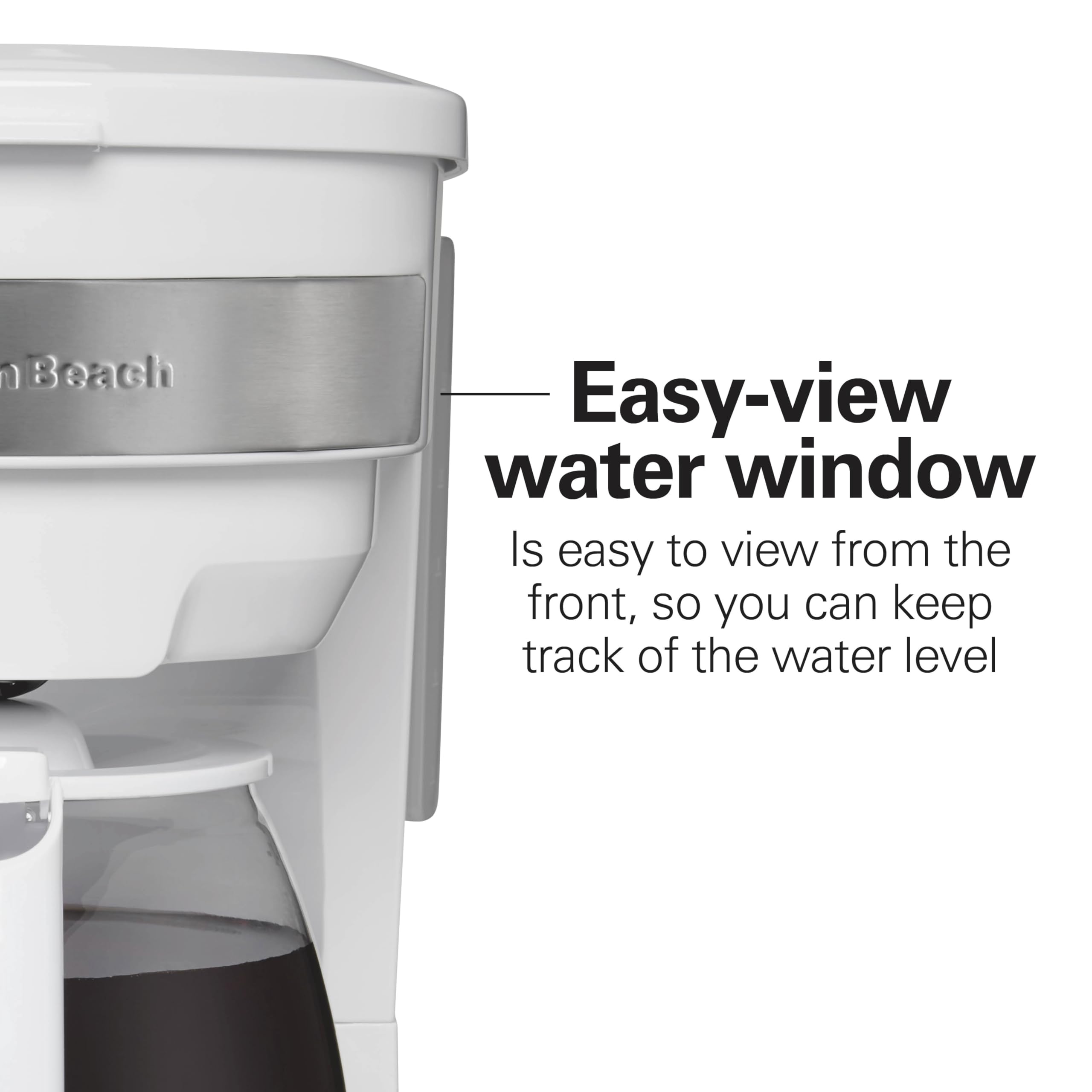 Hamilton Beach 12 Cup Programmable Drip Coffee Maker - 3 Brew Options, Glass Carafe, Auto Pause & Pour - White (46294) | Perfect for Home, Office & Entertaining