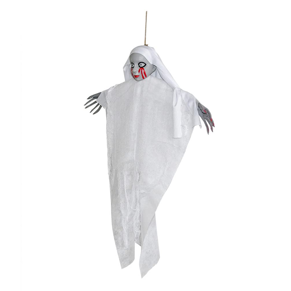 PRETYZOOM Halloween Hanging Ghost Skeleton Decorations - Scary Grim Reaper in Horror Robe with Skull - Spooky Indoor Outdoor Party Decor for Halloween, Haunted House & Themed Events