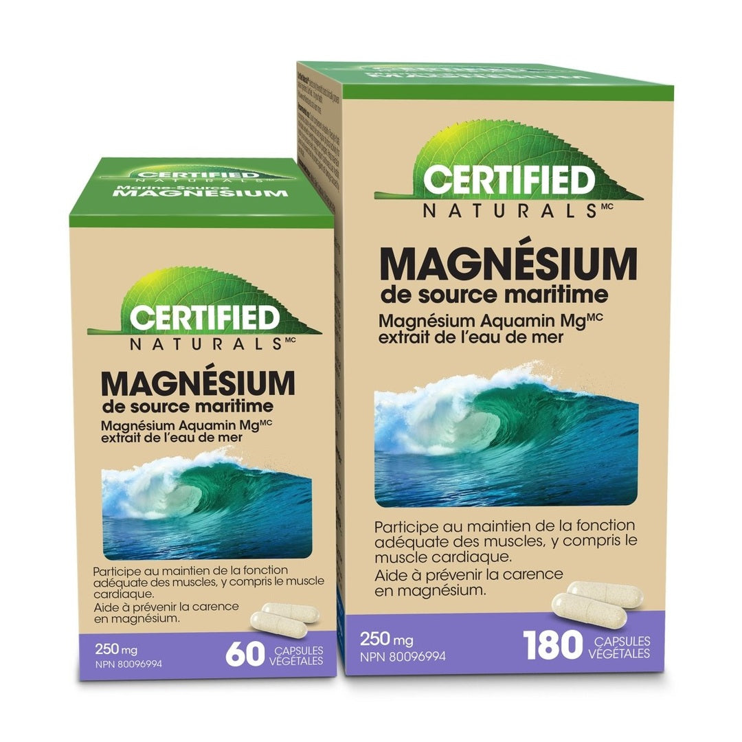 Certified Natural Marine Source Magnesium 250mg Supplement - Supports Muscle Relaxation, Sleep & Heart Health | Ideal for Athletes, Stress Relief & Daily Wellness