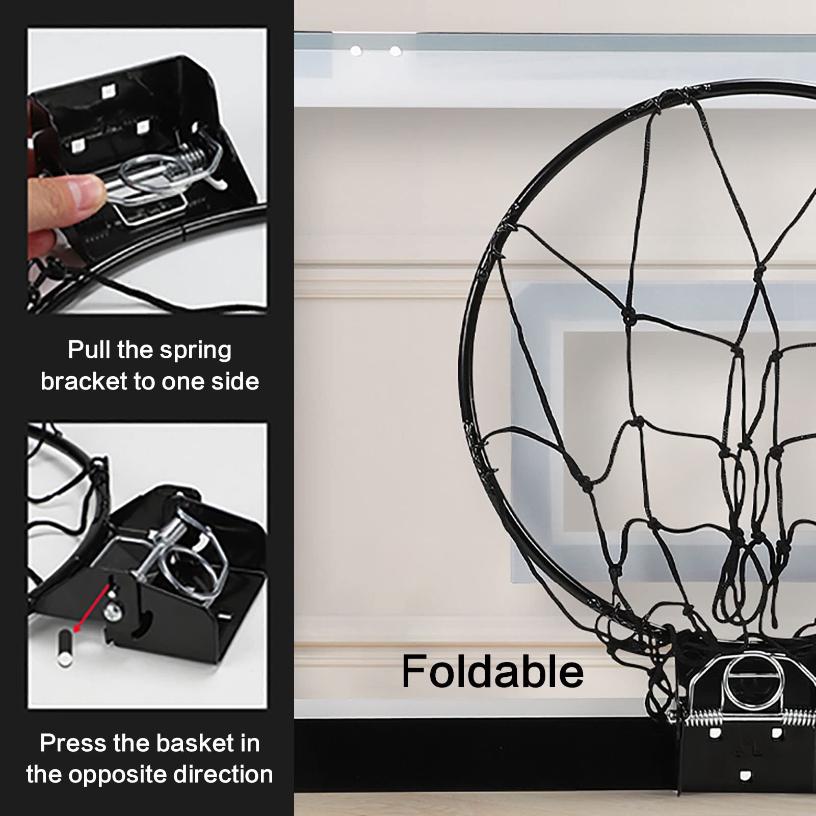 YLWX Portable Over The Door Basketball Hoop for Adults & Kids - Indoor/Outdoor Mini Basketball Goal with 30cm Backboard & 2 Balls - Perfect for Home, Office, Gym, and Backyard Play