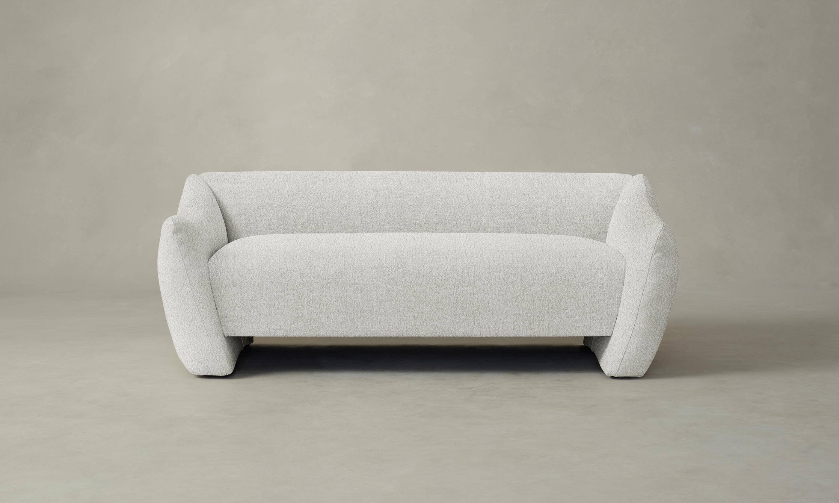 Luxury Italian Bouclé White Bond Settee Sofa - Elegant Modern Living Room Furniture for Home & Office Decor
