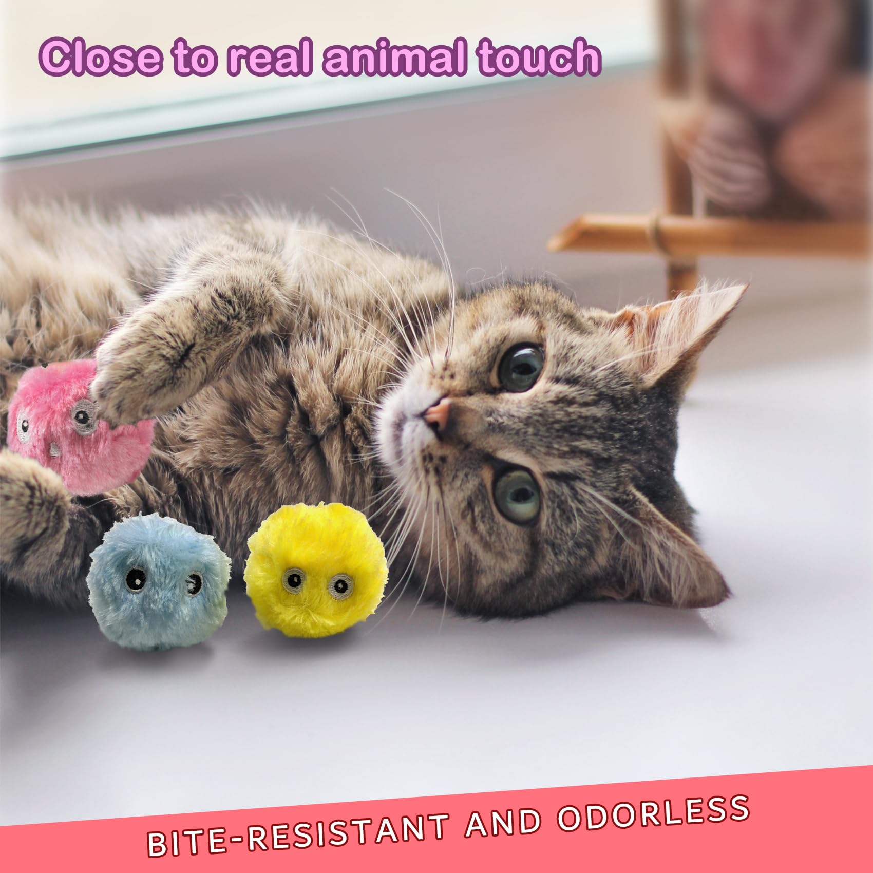 DILISS Interactive Cat Toys with Catnip - 3 Pack Chirping Kicker Balls for Indoor Cats, Promotes Exercise & Play with 3 Lifelike Animal Sounds - Perfect for Playtime, Training & Bonding with Your Kitty