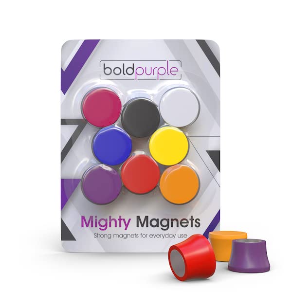 8-Pack Multi-Color Strong Refrigerator Magnets for Whiteboards, Glass Boards & Fridges - Perfect for Office, Classroom & Home Organization