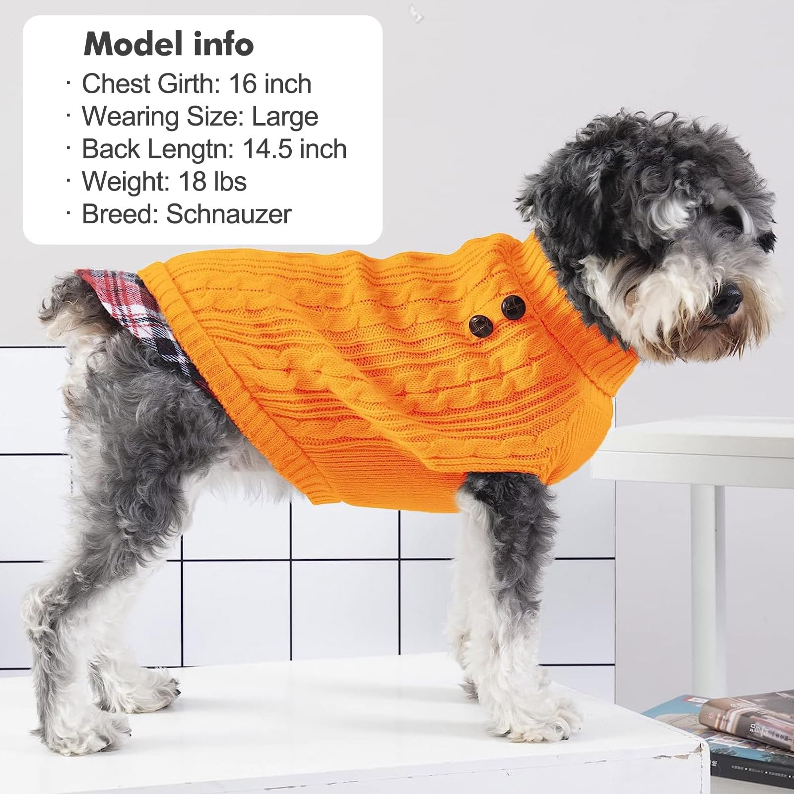 KYEESE Warm Knit Dog Sweater for Small & Medium Dogs - Turtleneck Pullover Winter Coat for Puppies, Boys & Girls (Yellow, Size L) - Perfect for Cold Weather Walks & Indoor Comfort