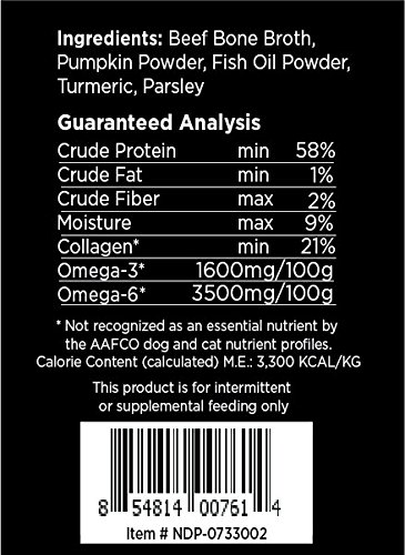 Nature's Diet Beef Bone Broth Protein Powder for Dogs - Pumpkin, Fish Oil & Turmeric Supplement (16oz, 159 Servings) | Supports Joint Health & Digestion - Perfect for Senior Dogs & Post-Surgery Recovery