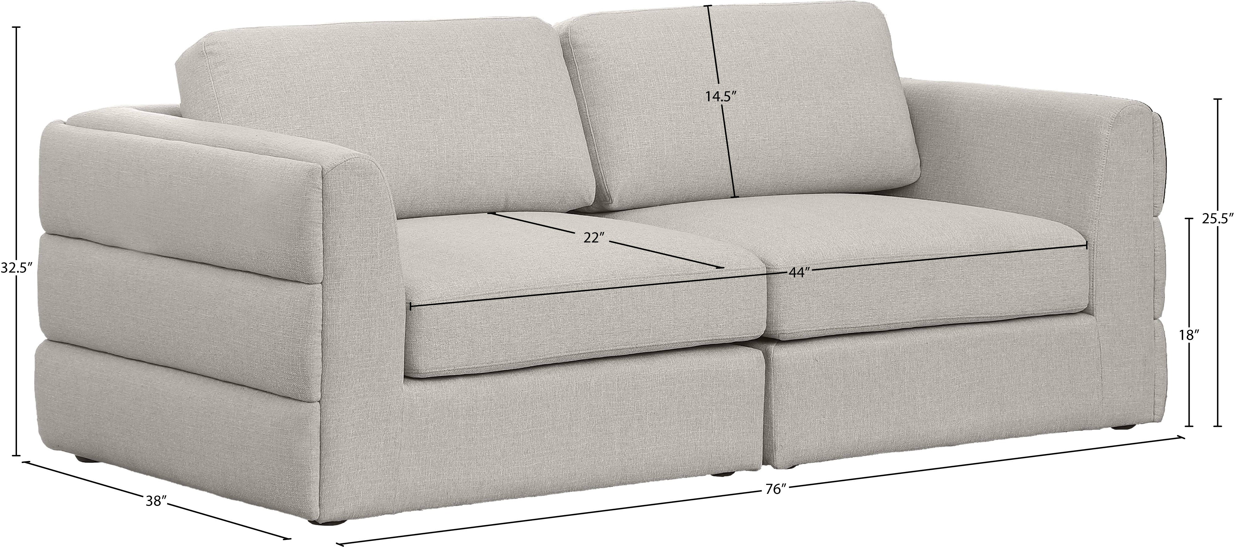 Beckham Durable Linen Textured Fabric Modular Sofa - Modern Sectional Couch for Living Room, Lounge & Home Theater - Washable Removable Covers, Easy Assembly