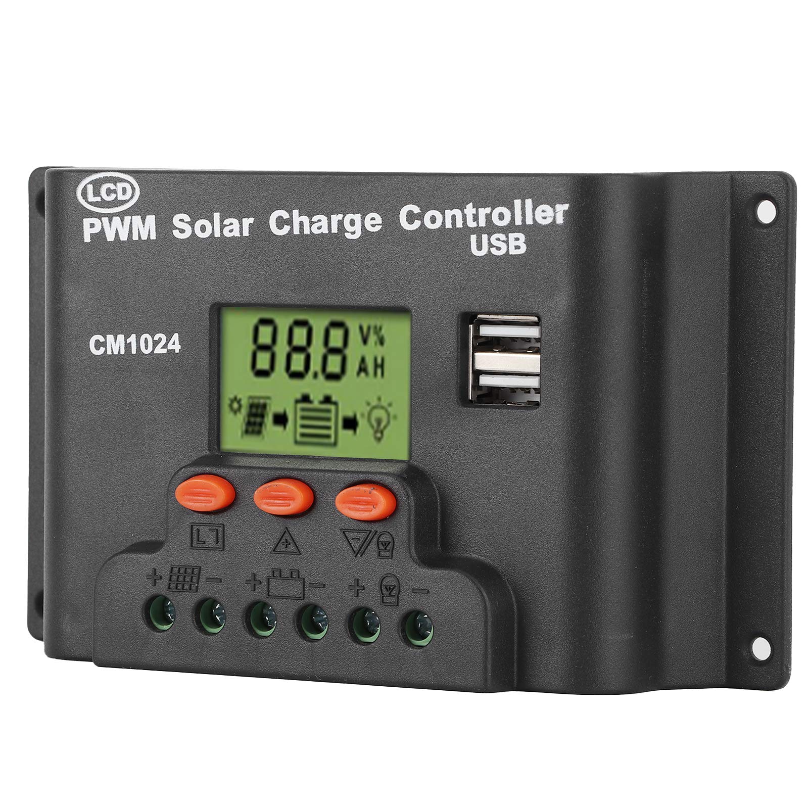 Milltrip 20A Solar Charge Controller 12V/24V Auto with LCD Display - MPPT Solar Panel Regulator for Home, RV, Boat & Industrial Use - Weatherproof & Efficient Power Management System