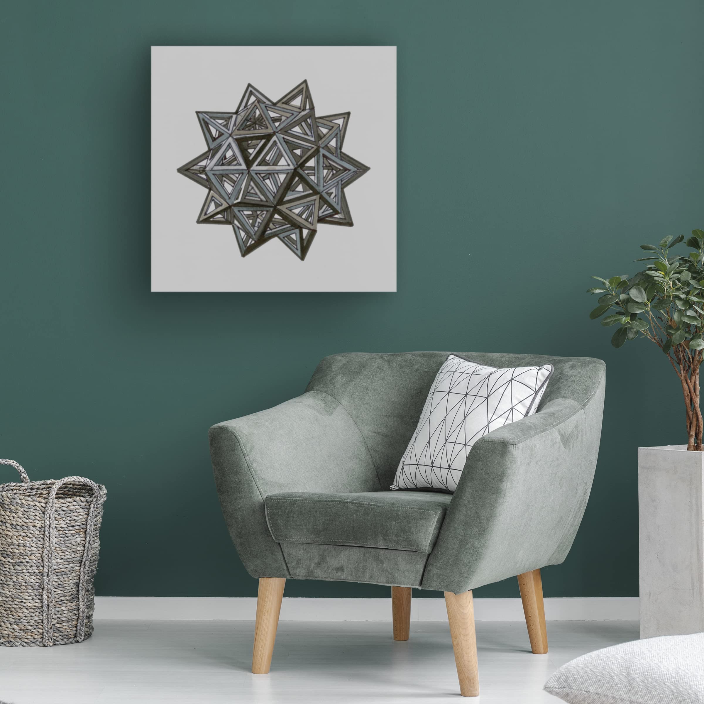 Stellar Design Studio 'Equilateral Vertex I' Abstract Canvas Wall Art - Modern Home & Office Decor for Living Room, Bedroom, or Workspace