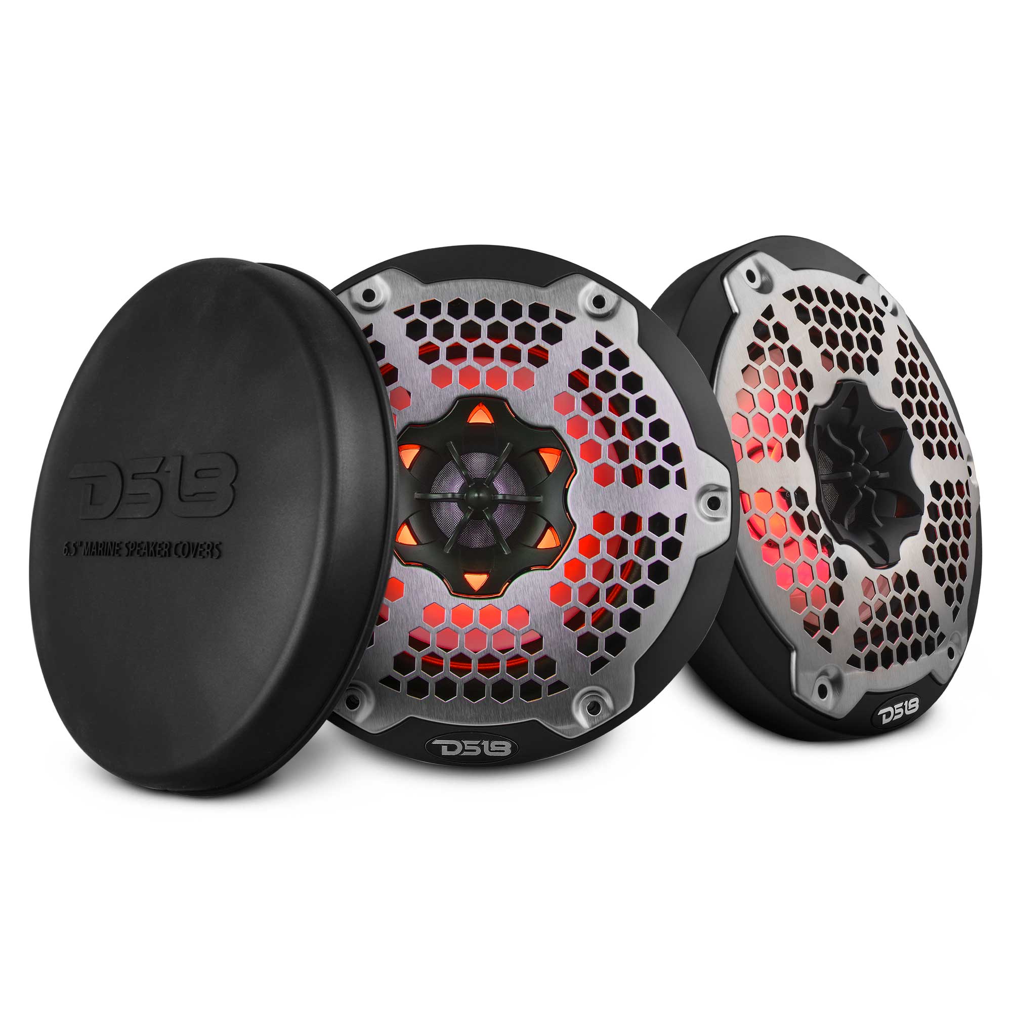 NXL 6.5 Inch 2-Way Coaxial Marine Speakers with RGB LED Lights - 100 Watts RMS 4 Ohm Waterproof Boat Audio System for Boats, Yachts, and Outdoor Marine Entertainment