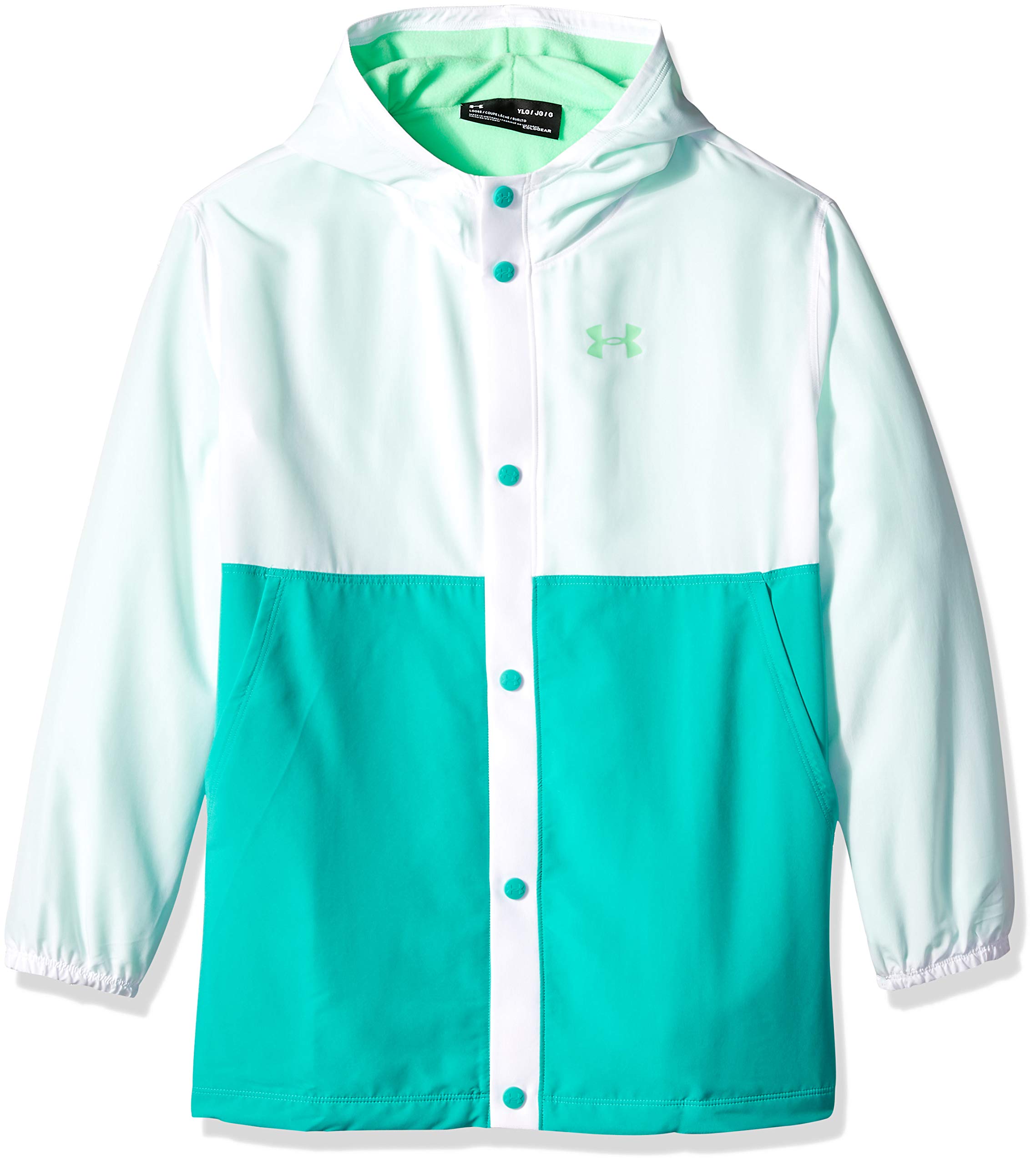 Under Armour Girls Phenom Jacket - Lightweight Water-Resistant Hooded Jacket for Active Kids | Perfect for School, Sports & Outdoor Play