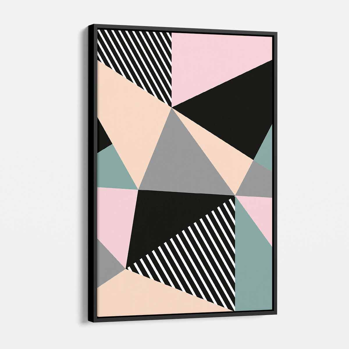 Pink Triangle Pattern Wall Art Canvas 5723 - Modern Abstract Painting for Living Room, Bedroom & Office Decor