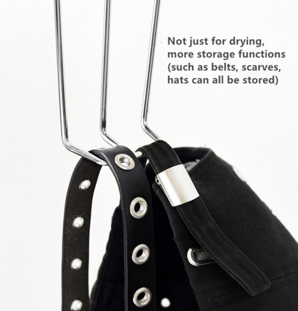 5 Pack Stainless Steel Shoe Hangers - Double Hook Drying Rack for Leather Shoes, Boots & Sneakers | Space-Saving Closet Organizer for Dehumidifying & Air Drying | Perfect for Small Spaces, Laundry Rooms & Entryway Storage