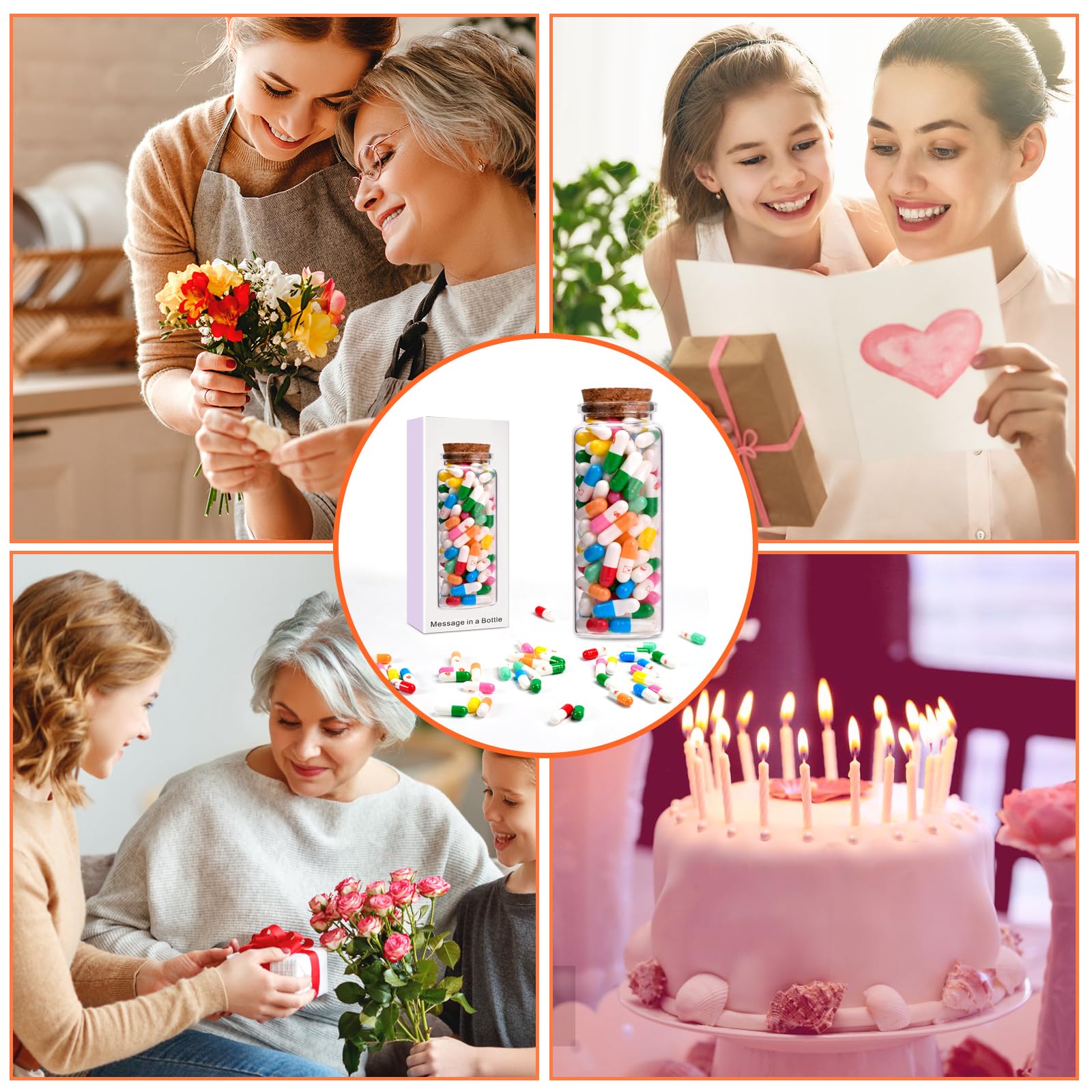 100 PCS DIY Message in a Bottle Kit - Romantic Love Letters for Couples, Anniversary & Valentine's Day Gifts for Her/Him, Birthday Present for Mom/Wife from Daughter/Son | Perfect for Weddings, Long-Distance Relationships & Keepsake Memories
