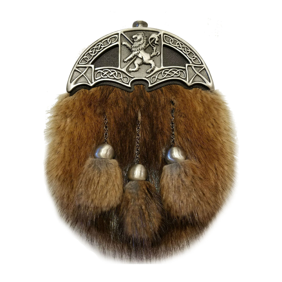 Premium Musquash Fur Dress Sporran - Traditional Scottish Kilt Accessory for Weddings & Highland Events