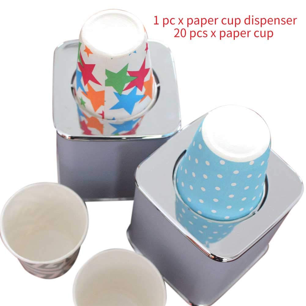 3oz Automatic Paper Cup Dispenser - Dustproof Bathroom Organizer for Home & Hotel, Durable Desktop Storage Rack (Perfect for Powder Rooms, Offices & Restaurants)