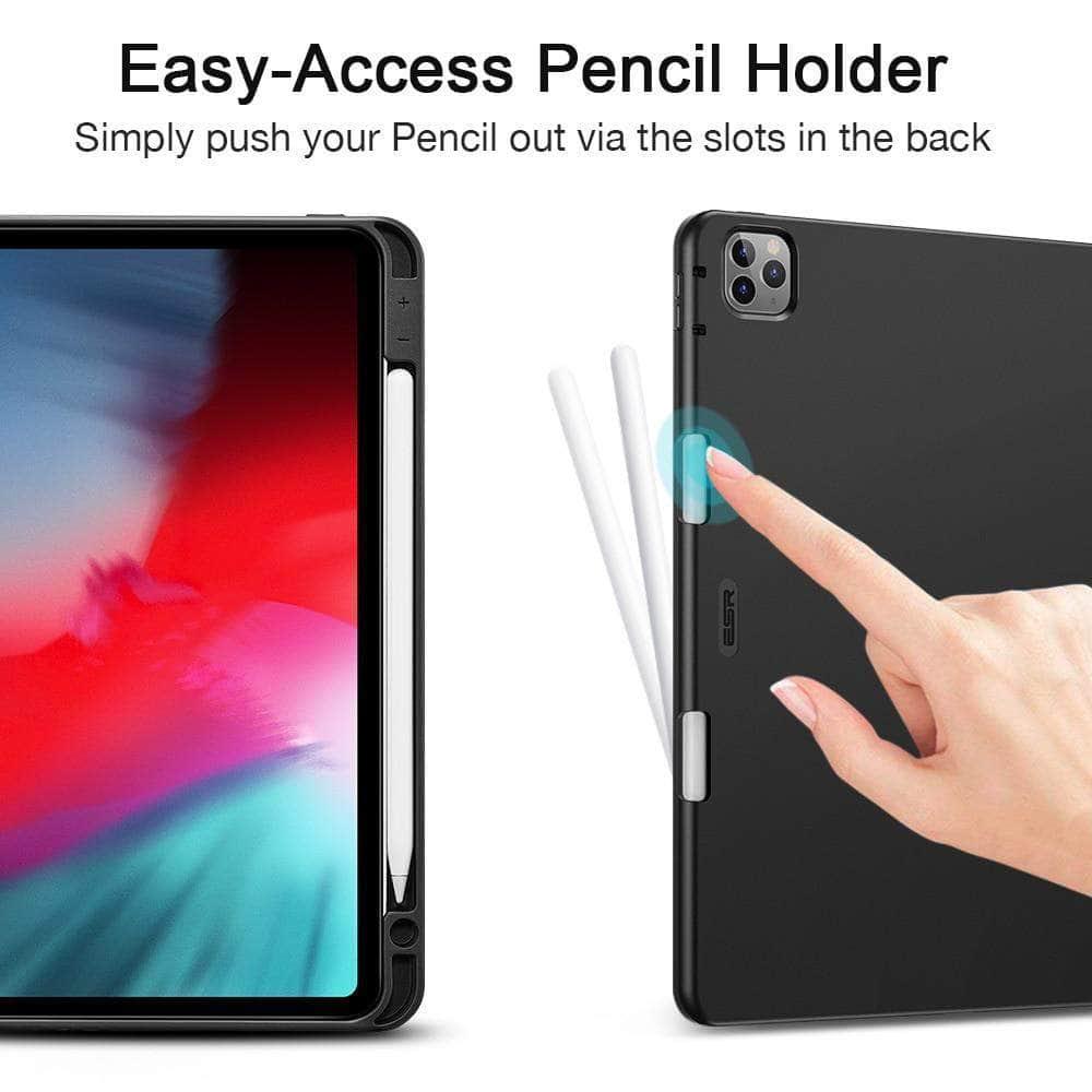 2020 iPad Pro 11 Case with Pencil Holder - Ultra Slim Smart Cover with Smooth Back Protection - Perfect for Work, Study & Creative Drawing