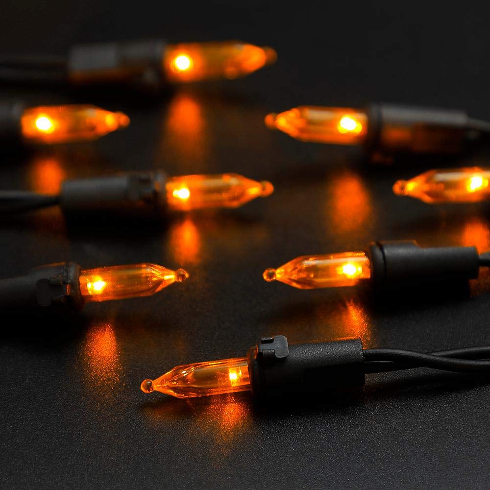 100-Count Halloween String Lights - UL Certified Orange LED Fairy Lights for Indoor & Outdoor Decor, Parties, and Holiday Events