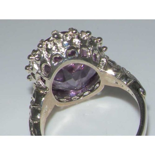 925 Sterling Silver Genuine Amethyst Women's Ring - Elegant Stackable Band for Everyday Wear, Gift & Special Occasions
