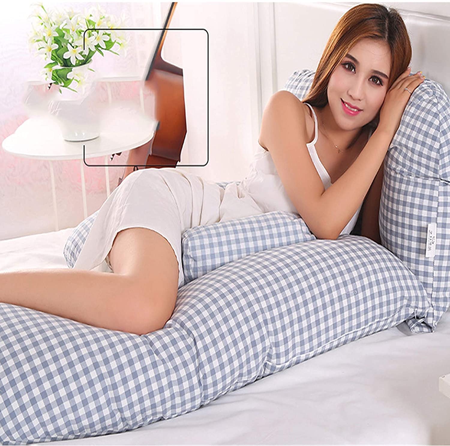 **Best Pregnancy Pillow for Sleeping - U-Shaped Maternity Pillow for Pregnant Women, Large Full Body Support, Washable & Removable Pure Cotton Cover - Perfect for Side Sleeping, Back Pain Relief & Nursing Support**