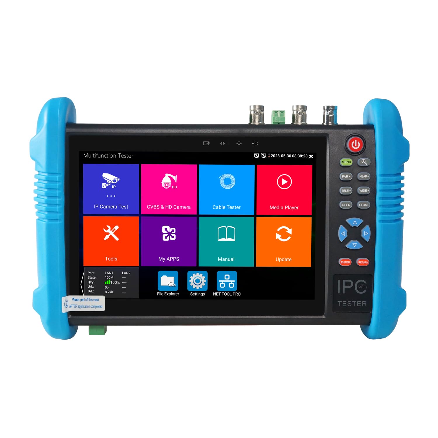 ETEKJOY IPC-9800ADHS-Plus 7-inch IPS Touch Screen CCTV Camera Tester - Supports IP & Analog, HD-TVI/HD-CVI/AHD/SDI/POE++/WIFI, 8G TF Card, 8K H.265, HDMI in & Out, RJ45 TDR - Perfect for Security System Installation & Maintenance