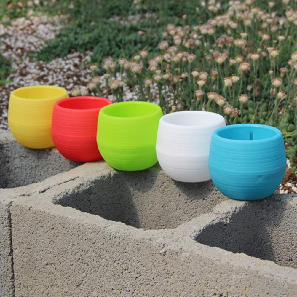 Hemoton Resin Succulent Plant Pots - Small Decorative Flower Pots for Indoor & Outdoor Plants, Perfect for Home, Office, and Garden Decor