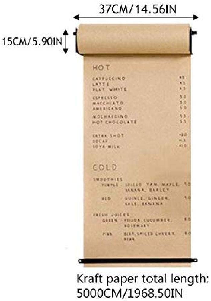 Wall Mounted Kraft Paper Roll Holder - 37cm Paper Dispenser for Office, Home & Coffee Shop | Durable & Space-Saving Organizer for Wrapping, Crafting & Receipt Printing