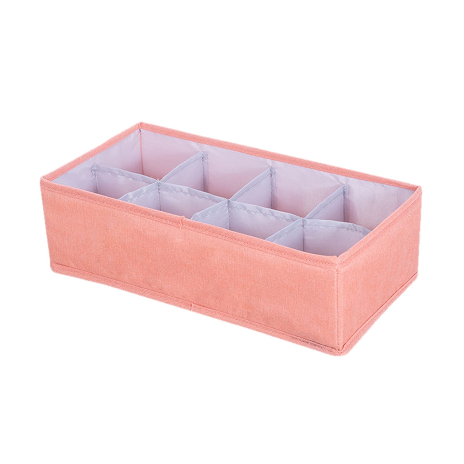 8-Pack Underwear Storage Boxes - Washable Linen Fabric Folding Organizer with Lattice Design for Closet, Drawer & Travel Use