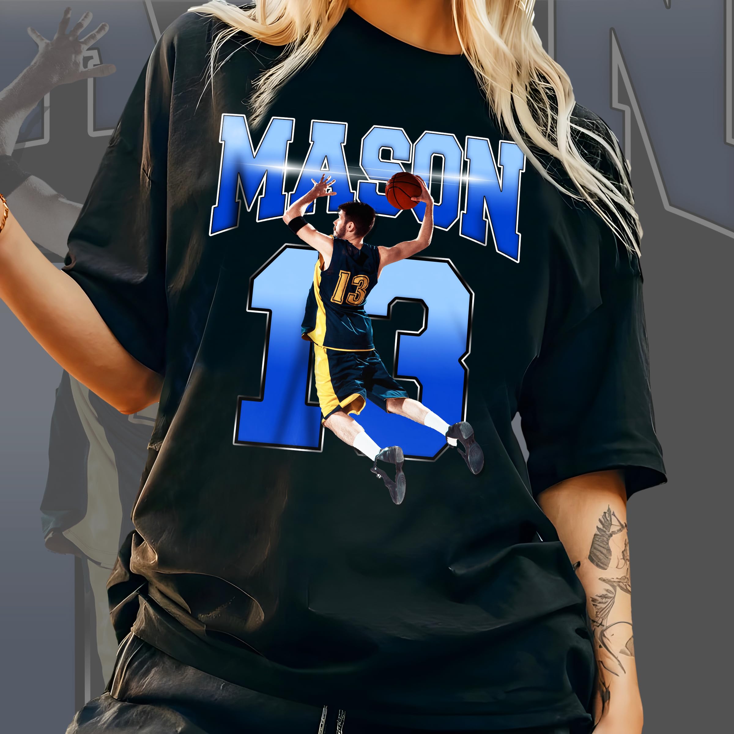 Custom Basketball Shirt - Personalized Photo T-Shirt for Men - Unique Sports Jersey Gift for Boyfriend - Perfect for Basketball Games, Workouts & Casual Wear
