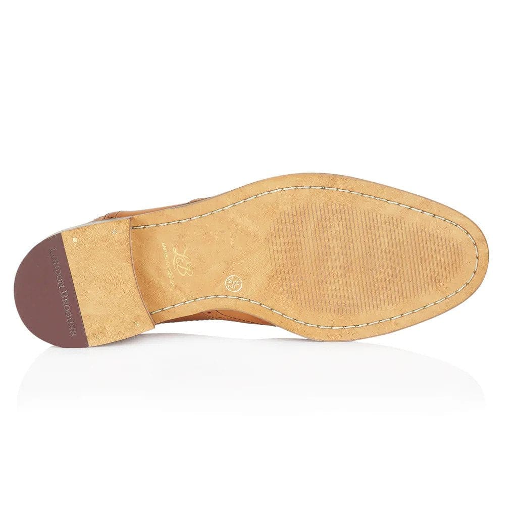 London Brogues Ripley Oxford Tan Men's Shoes - Classic Leather Dress Shoes for Business & Formal Occasions - Comfortable Office & Wedding Footwear