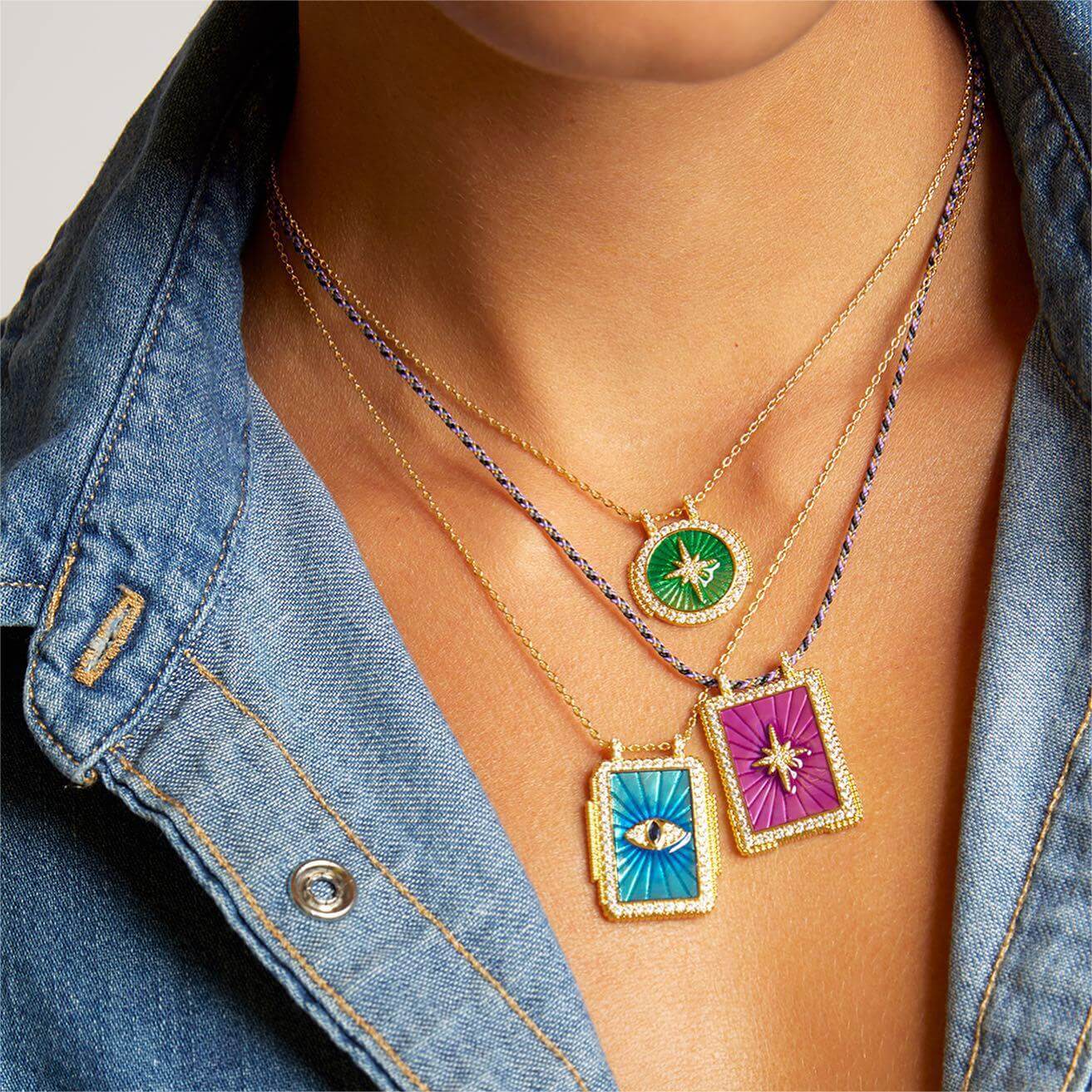 Rainbow Tarot Card Pendant Necklace with Adjustable Cord - JFN401 | Spiritual Jewelry for Wiccan, Pagan & Tarot Enthusiasts