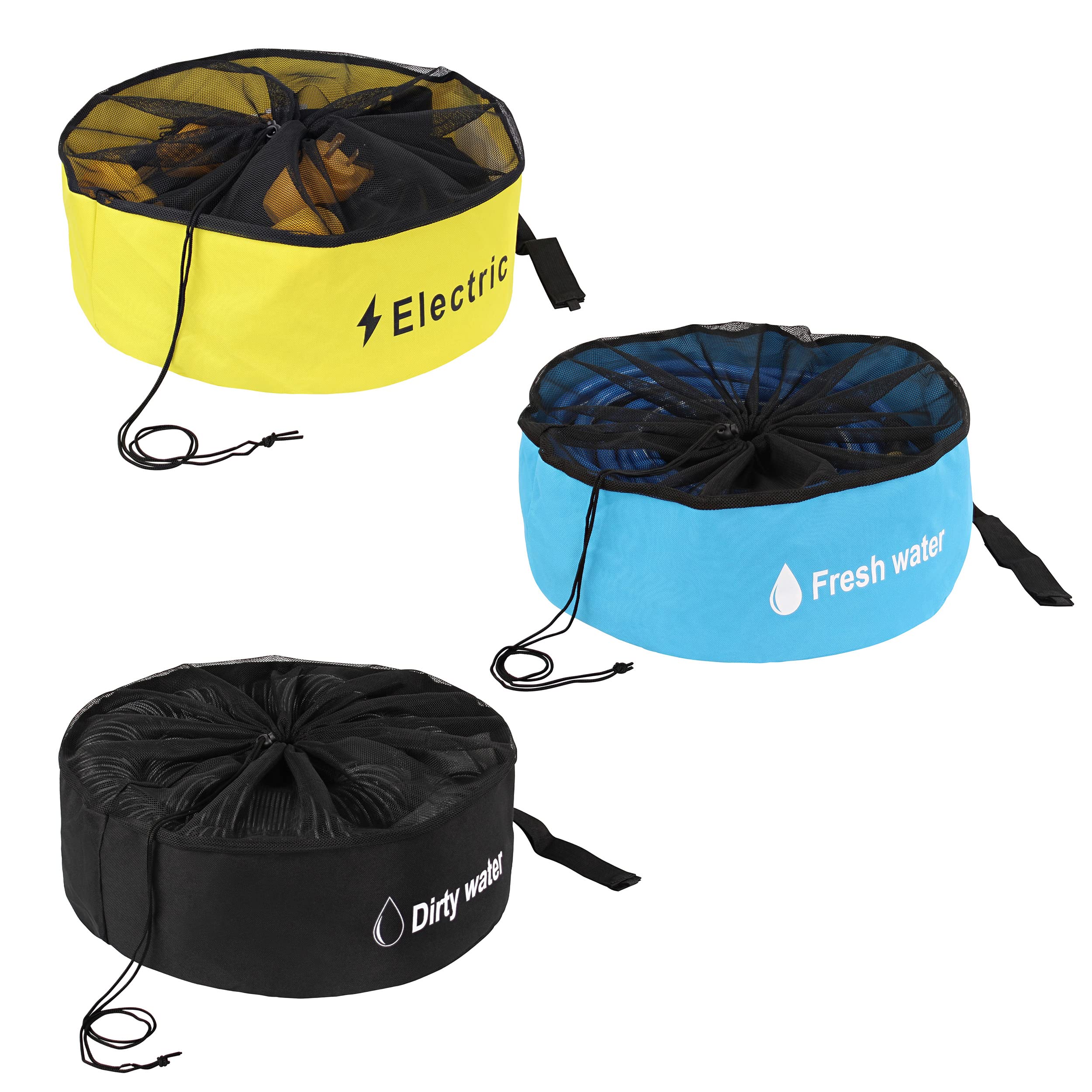Durable RV Sewer Hose Storage Bag 3-Piece Set - Waterproof Organizer for Camping Accessories, Holds Fresh/Black Water Hoses & Electrical Cords - Perfect for RV Trips, Campgrounds & Outdoor Adventures