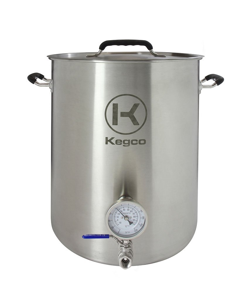 Kegco 3PXBK10-T2 10 Gallon Stainless Steel Brew Kettle - Perfect for Homebrewing Beer, Wort Boiling & Craft Brewing