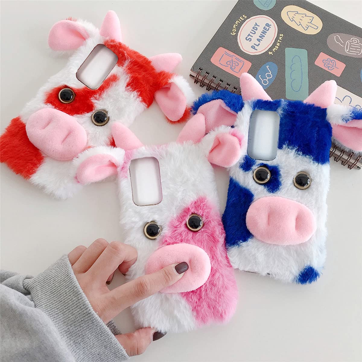 **Mikikit Fluffy Plush Phone Case - Soft Protective Cover for iPhone & Android - Cute Furry Phone Shell with Shock Absorption - Perfect for Daily Use, Travel, and Gift Giving**