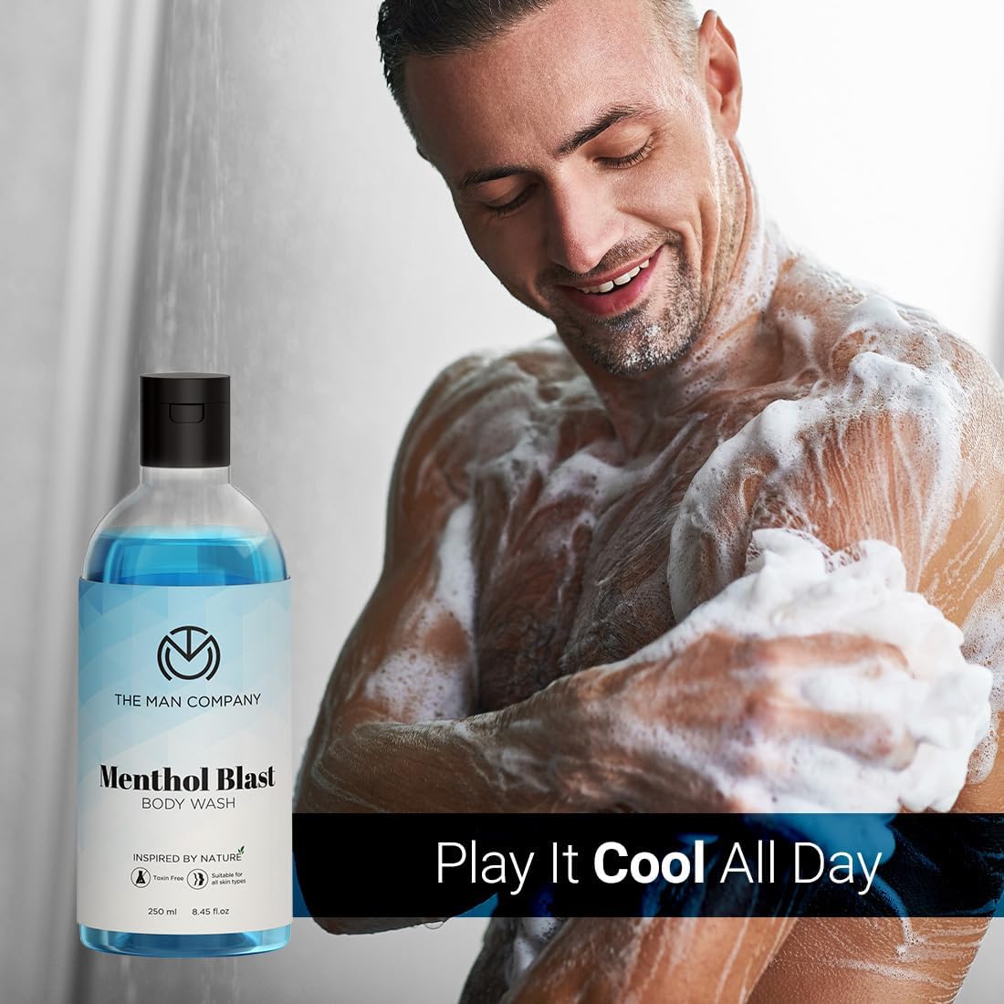 Menthol Blast Perfumed Body Wash for Men - 3 Pack (250ml Each) | Refreshing Shower Gel for Glowing & Cool Skin | Deep Cleansing & Invigorating | Toxin-Free Formula | Perfect for Post-Workout & Morning Refreshment