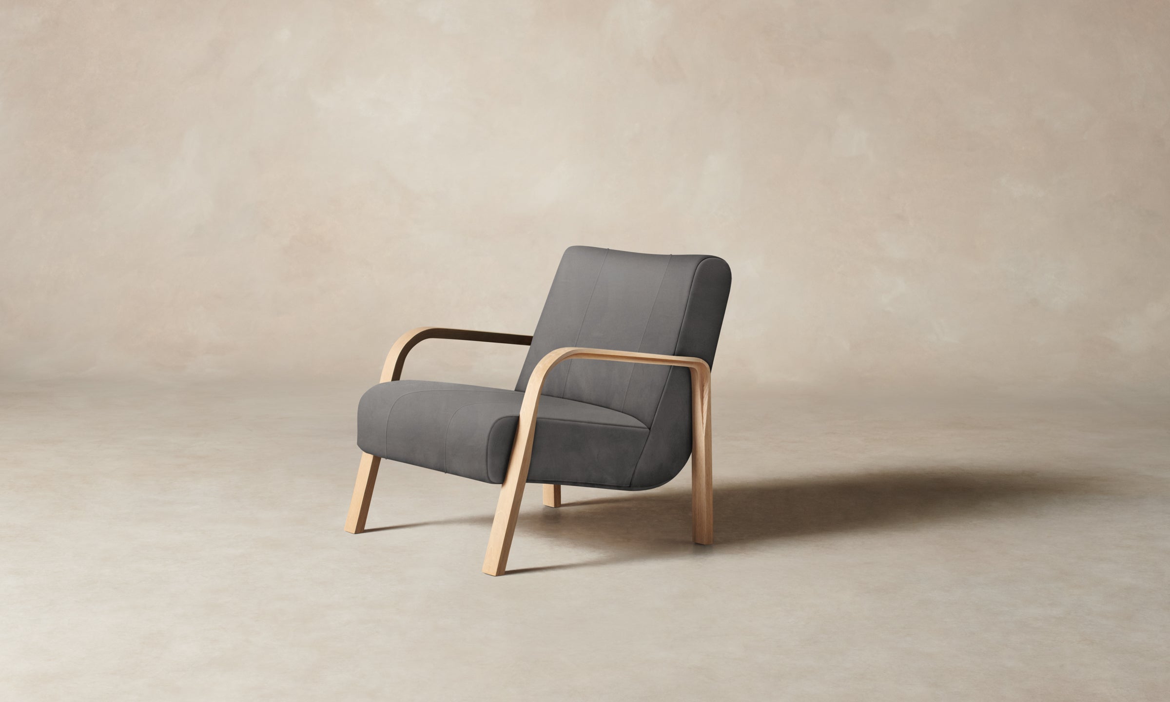 Premium Felix Chair - Genuine Nubuck Leather in Asphalt Color - Modern Office & Living Room Seating for Home & Workspace