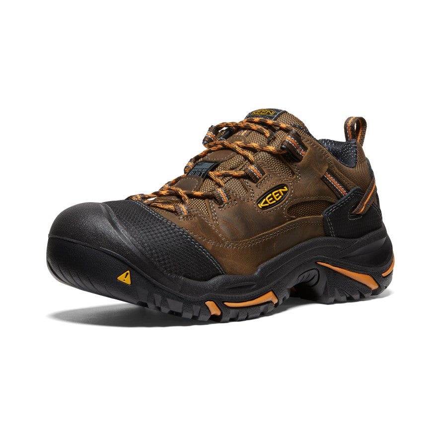 Men's Braddock Low Soft Toe Work Boots - Cascade/Orange Ochre - Durable & Comfortable Safety Shoes for Construction, Hiking & Outdoor Work