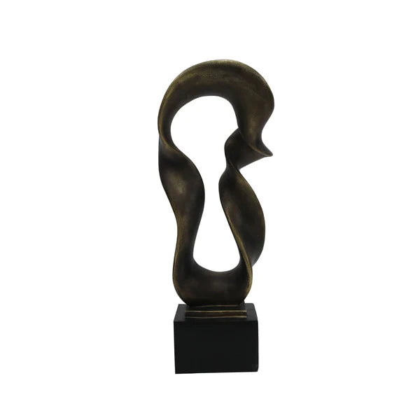 Abstract Small/Large Wall Decor - Dark Brown Finish Wooden Art Piece for Living Room, Bedroom & Office Decoration