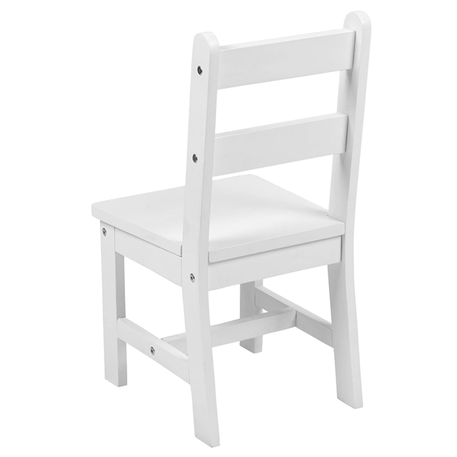 Flash Furniture Kyndl Kids Solid Hardwood Table and Chair Set - 3 Piece Playroom Furniture for Bedroom, Kitchen & Homeschool - White - Perfect for Arts & Crafts, Snack Time & Learning Activities
