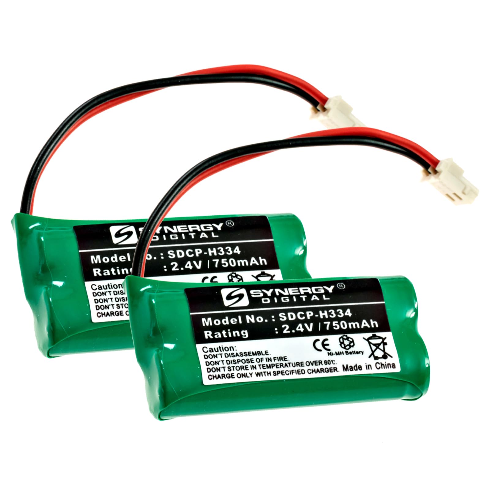 Synergy Digital Cordless Phone Batteries - 2 Pack Ni-MH 2.4V 750mAh Replacement Batteries for AT&T CL83207 Phone | Perfect for Home & Office Cordless Phones, Long-Lasting Power Solution