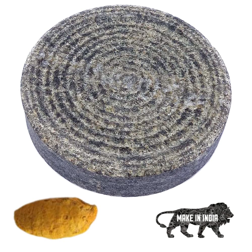 Authentic Sandalwood Turmeric Grinding Stone - Traditional Ayurvedic Mortar for Fresh Turmeric Paste | Perfect for Indian Cooking, DIY Skincare & Holistic Wellness
