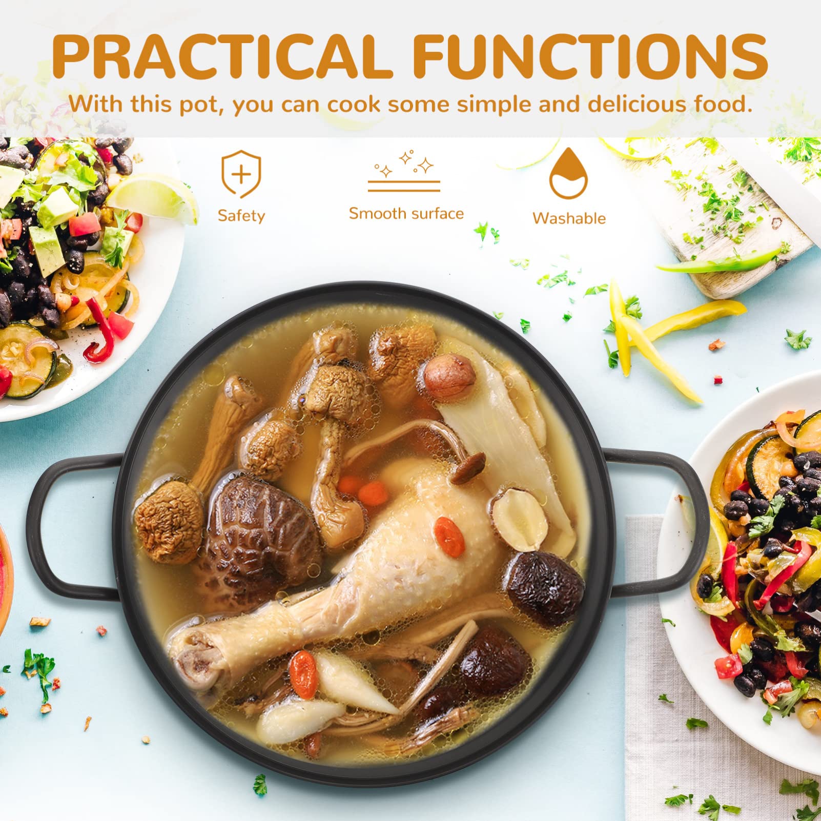 Premium Stainless Steel Hot Pot & Seafood Cooking Pot - Korean Style Soup Pot for Home Kitchen, Perfect for Shabu Shabu, Seafood Boil & Korean Army Stew