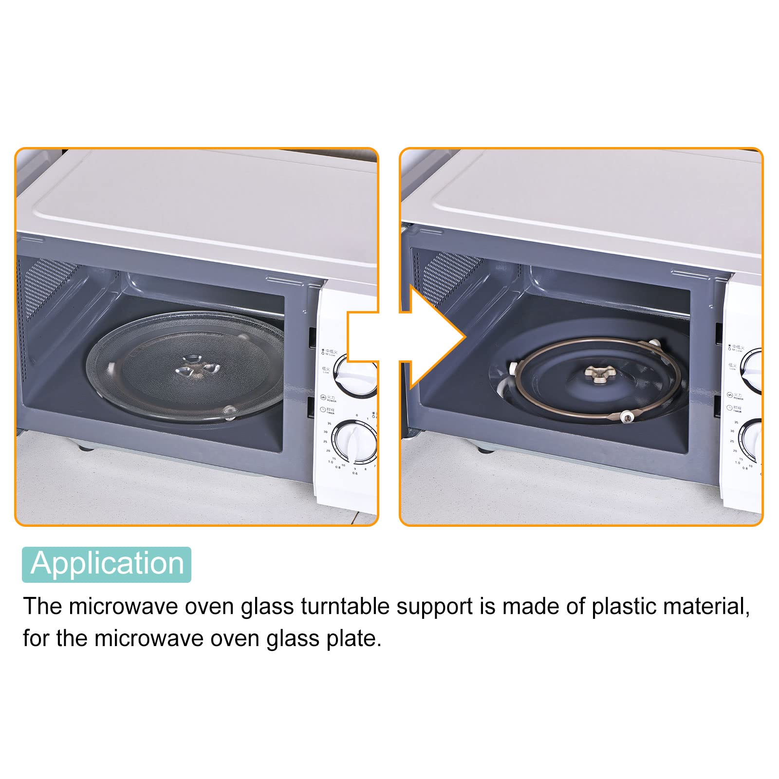 Meccanity Microwave Oven Turntable Support Circle - 2 Pack Brown Glass Plate Roller Bracket Replacement Parts for Smooth Rotation | Compatible with Most Microwave Models | Perfect for Kitchen Appliance Repair & Maintenance